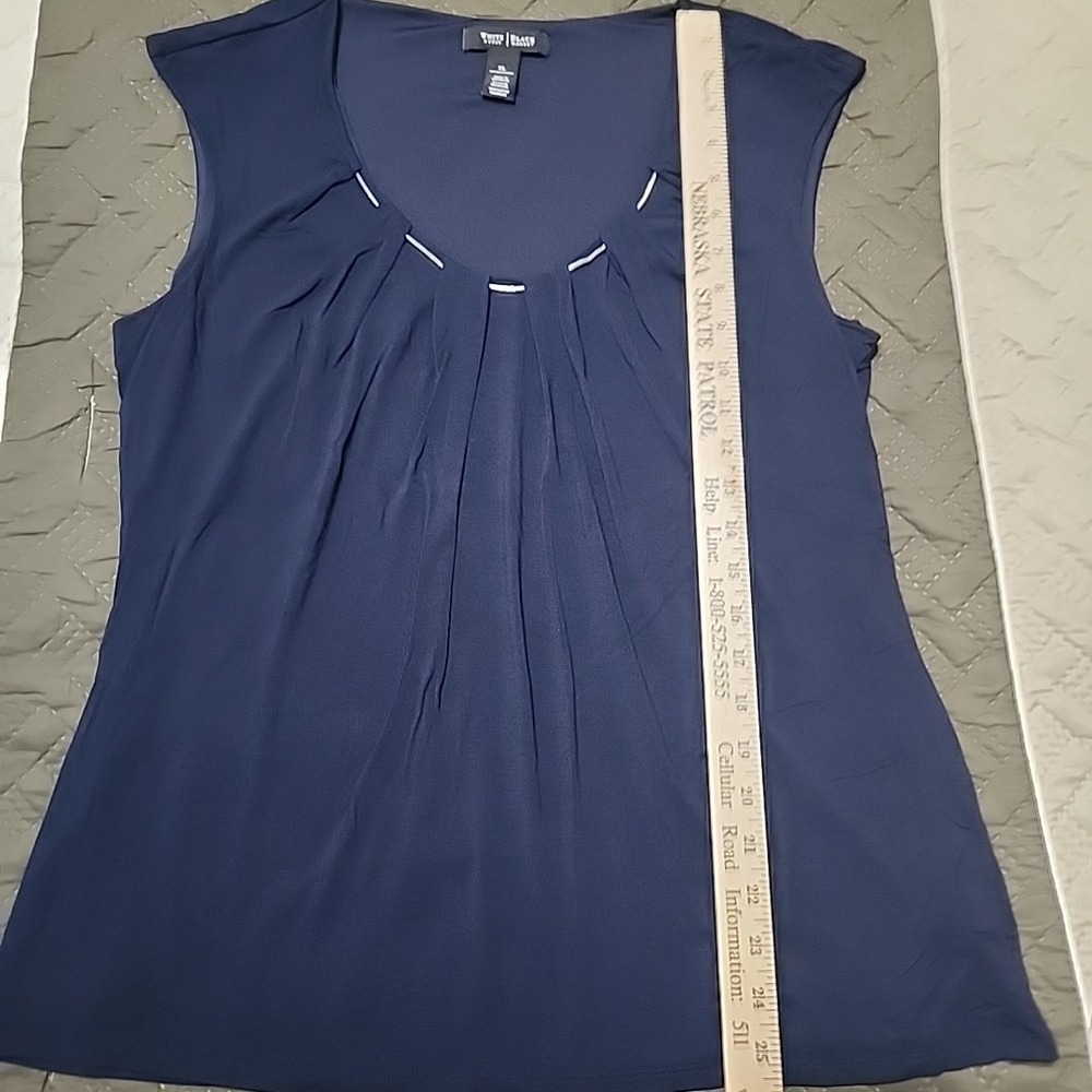 White House Black Market XL Large Navy‎ Tank Lined Hardware Party Sexy Going Out - Picture 7 of 15